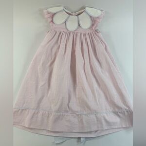 Sophie & Lucas - Pink Dress with White Petal Collar and Blue Bow - Size 6